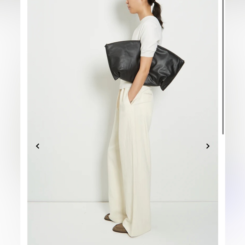 The Row Black Oversized Leather Clutch
